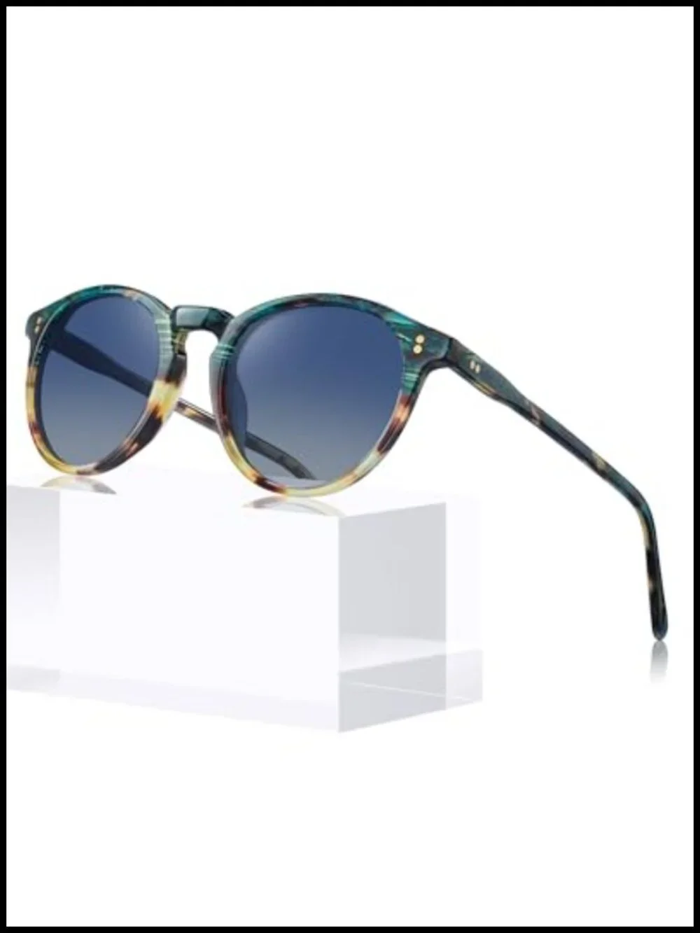 Round Acetate Polarized Sunglasses UV Protection
